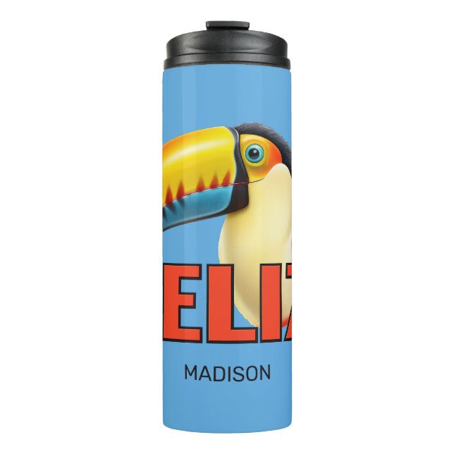 Garrafa Térmica Nome personalizado BELIZE Toucan (Frente)