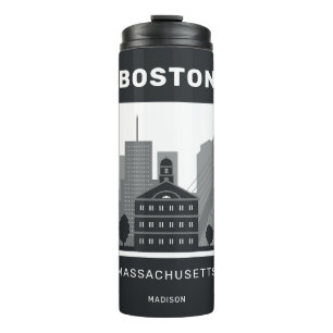 Garrafa Térmica Nome Personalizado Boston Massachusetts
