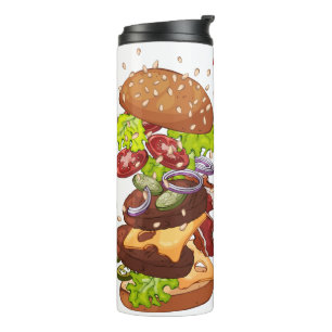 Garrafa Térmica Nome personalizado Burger tumbler