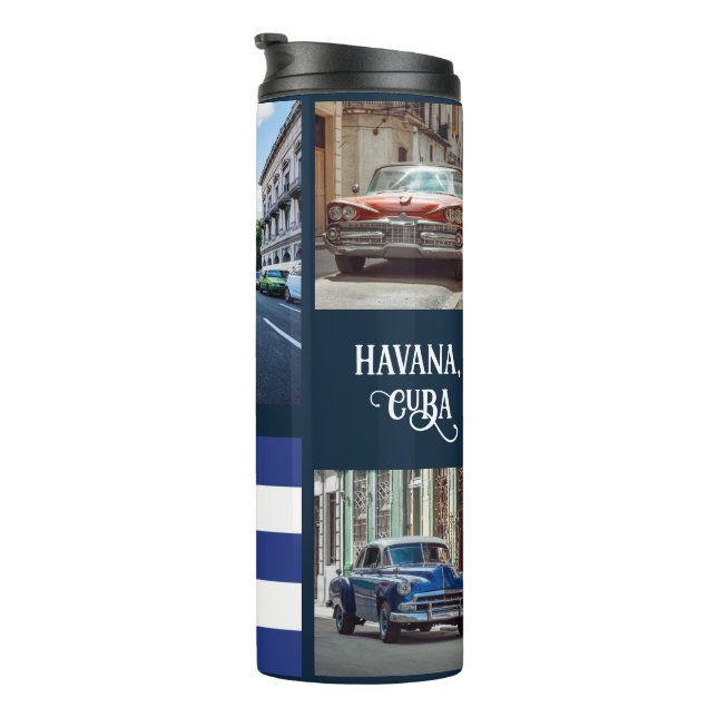 Garrafa Térmica Nome personalizado Carros Havana CUBA (Rotação à direita)