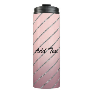 Garrafa Térmica Nome Personalizado da Glitter Azul Personalizado