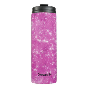 Garrafa Térmica Nome Personalizado da Glitter Roxo Personalizado