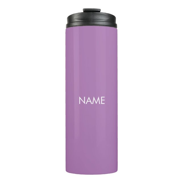 Garrafa Térmica Nome personalizado da lavanda elegante texto monog (Frente)