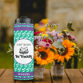 Garrafa Térmica Nome Personalizado da Porta da Canoa do Padrão Ver