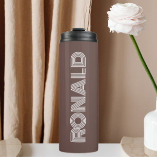 Garrafa Térmica Nome Personalizado da Tipografia Moderna do Taupe