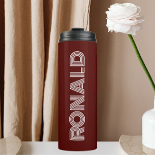 Garrafa Térmica Nome Personalizado da Tipografia Moderna Maroon