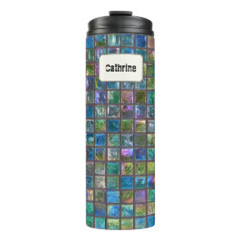 Garrafa Térmica Nome personalizado de Azulejos cerâmicos glamouros