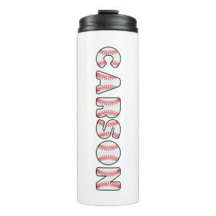 Garrafa Térmica Nome Personalizado de Letras Baseball