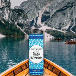 Garrafa Térmica Nome Personalizado de Otter do Padrão Retroativo A