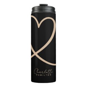 Garrafa Térmica Nome Personalizado do Coração de Amor Moderno, Bla