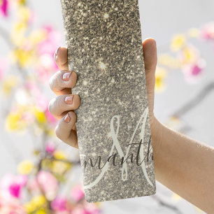 Garrafa Térmica Nome Personalizado do Glitter Glitter Dourado Mode