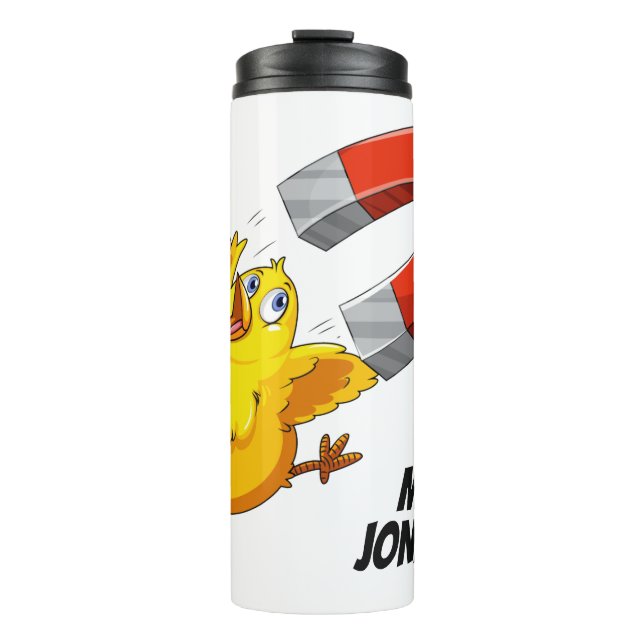 Garrafa Térmica Nome personalizado do Magnet pintinho (Frente)