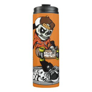 Garrafa Térmica Nome personalizado do Skater e tumbler de cores