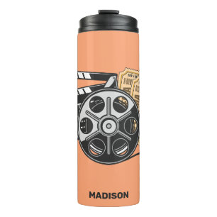 Garrafa Térmica Nome personalizado e filme colorido