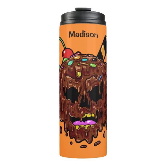 Garrafa Térmica Nome personalizado e Sorvete de cor Tumbler crull (Frente)