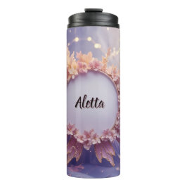 Garrafa Térmica Nome Personalizado Fada Floral Themed: Tumblers Té