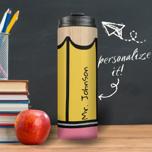 Garrafa Térmica Nome Personalizado Lápis de Oferta de Professores