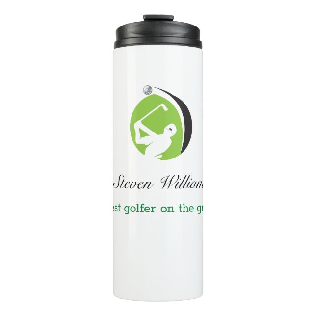 Garrafa Térmica Nome Personalizado Melhor Tumbler Térmico Golfer (Frente)