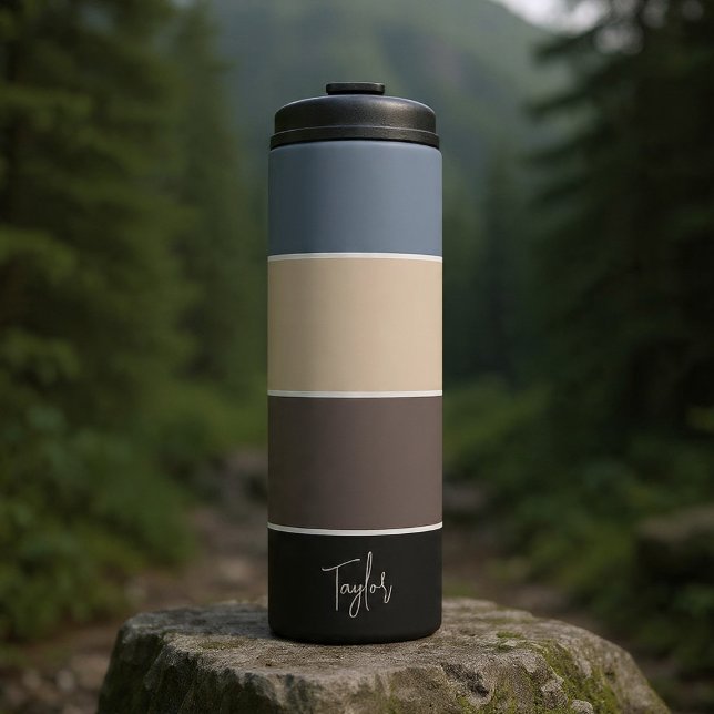 Garrafa Térmica Nome Personalizado Moderno Simples e Elegante (Personalized Name Modern Simple And Trendy Thermal Tumbler by Ricaso. various colors available)