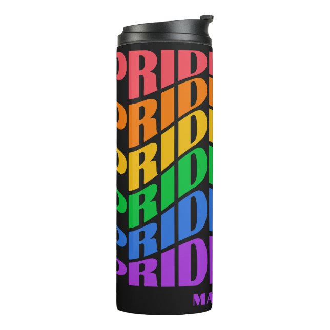 Garrafa Térmica Nome Personalizado Orgulho (Giro à esquerda)