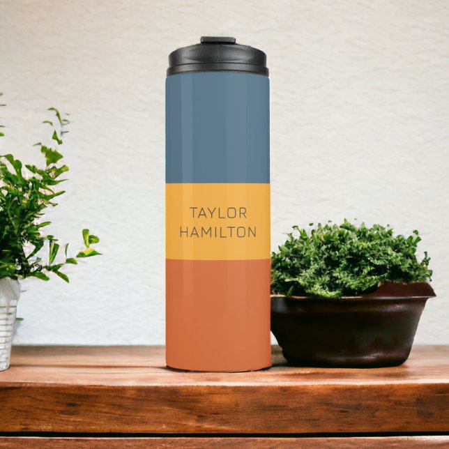 Garrafa Térmica Nome Personalizado Simples E Tendência Moderna (Personalized Name Modern Simple And Trendy Thermal Tumbler from Ricaso. Customizable with own name)
