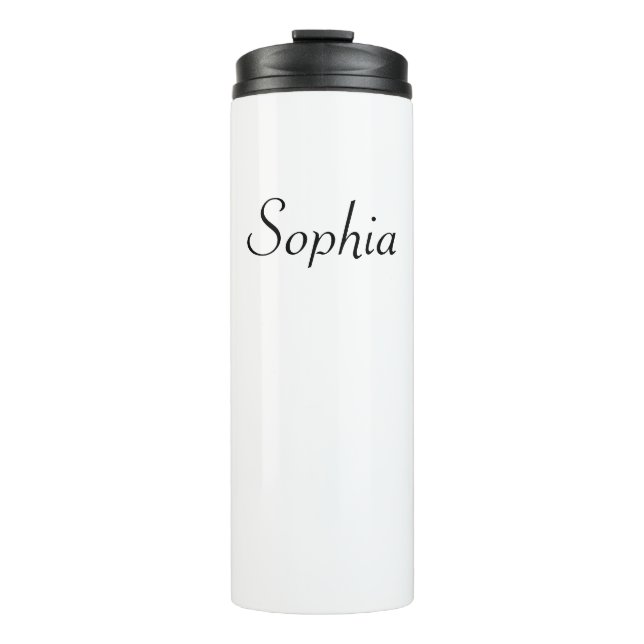 Garrafa Térmica Nome Personalizado Simples Elegante (Frente)