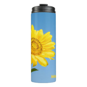 Garrafa Térmica Nome personalizado Sunflower Thermal Tumbler