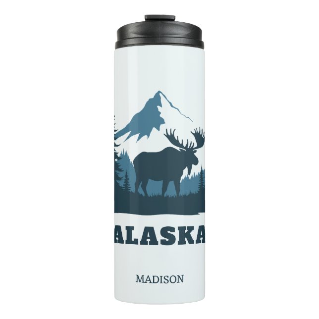 Garrafa Térmica Nome Personalizado & Texto ALASKA (Frente)