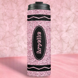 Garrafa Térmica Nome personalizado Tumbler cor-de-rosa pálido para