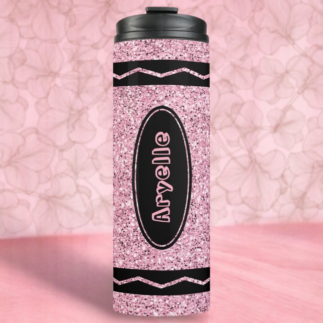 Garrafa Térmica Nome personalizado Tumbler cor-de-rosa pálido para (Criador carregado)