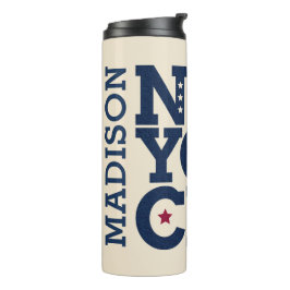Garrafa Térmica Nome personalizado Tumbler de Tipografia NYC
