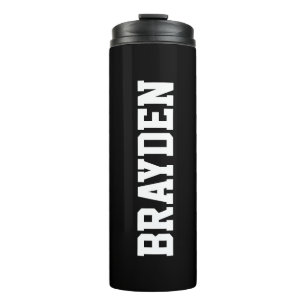 Garrafa Térmica Nome Personalizado Tumbler Térmico Preto