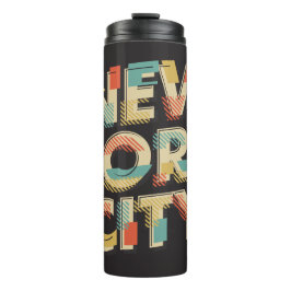 Garrafa Térmica Nome personalizado Tumbler tipografia Nova Iorque