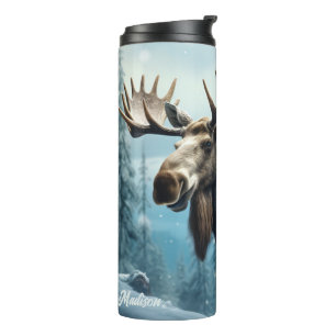 Garrafa Térmica Nome personalizado Winter Moose