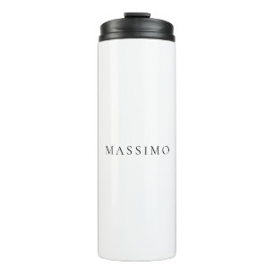 Garrafa Térmica Nome Próprio Decorativo Chic Simples Preto Branco