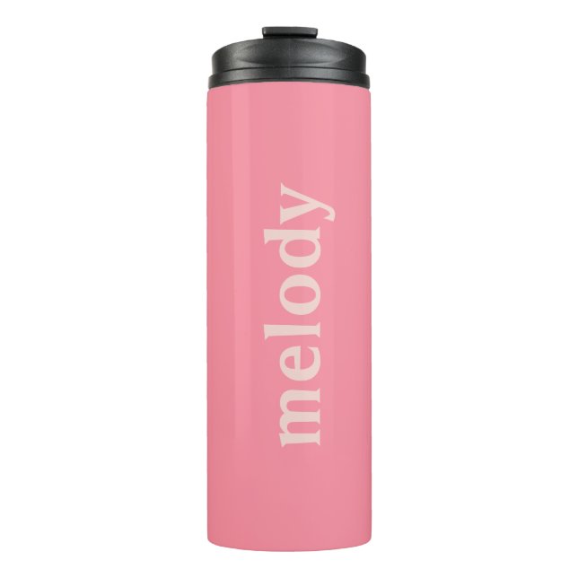 Garrafa Térmica Nome rosa quarto de dormir moderno  (Frente)
