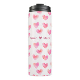 Garrafa Térmica Nomes Personalizados Design Romântico Rosa Amor -