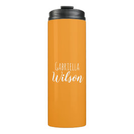 Garrafa Térmica Nomes personalizados laranja minimalista moderno