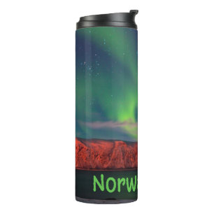 Garrafa Térmica Noruega Luzes do Norte Escandinavas Falésias Verme
