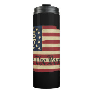 Garrafa Térmica Nós O Povo Trump 45 47 Bandeira Vintage Destruída