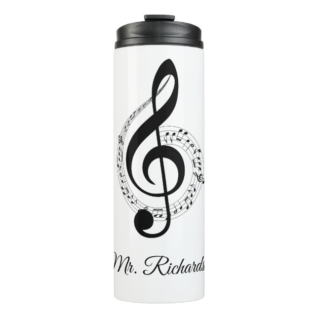 Garrafa Térmica Notas de música Tumbler térmico personalizado (Frente)