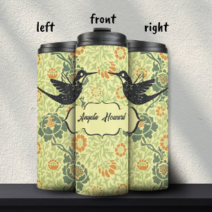 Garrafa Térmica Nouveau Floral Girl Grunge Hummingbird