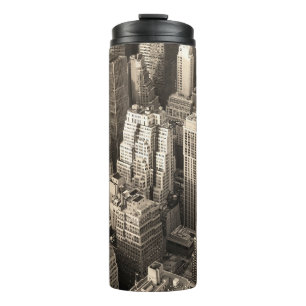 Garrafa Térmica Nova Iorque Manhattan - skyline aerial preto 