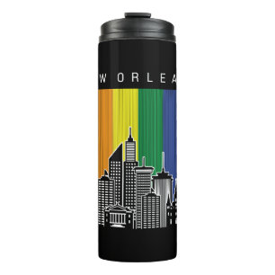 Garrafa Térmica Nova Orleans Luisiana Rainbow Flag LGBT Prid
