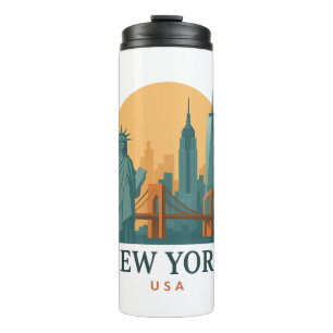 Garrafa Térmica Nova York Clássica – Viagem Minimalista 