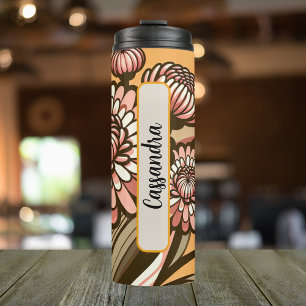 Garrafa Térmica Novembro Aniversário Mês Chrysanthemum 16 oz