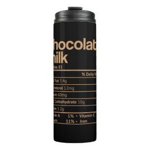 Garrafa Térmica Nutrição de Chocolate Leite Fatos Engraçados Ação 