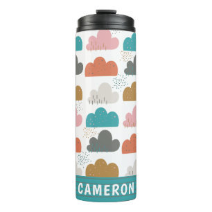 Garrafa Térmica Nuvens Coloridas Cujas Palavras Personalizadas Nom