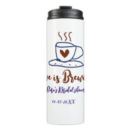 Garrafa Térmica O amor está fervendo brown blue chá de panela adic