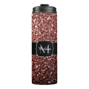Garrafa Térmica O brilho vermelho Glam bonito de Brown sparkles